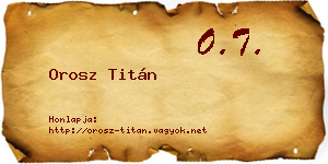Orosz Titán névjegykártya